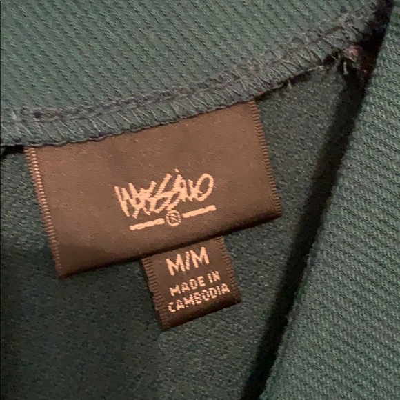 Dark Green and Black Faux Leather Dress. - Picture 2 of 2